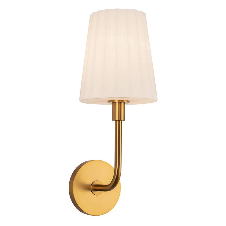 Image 2 Plisse 18" High Aged Gold Wall Sconce more views