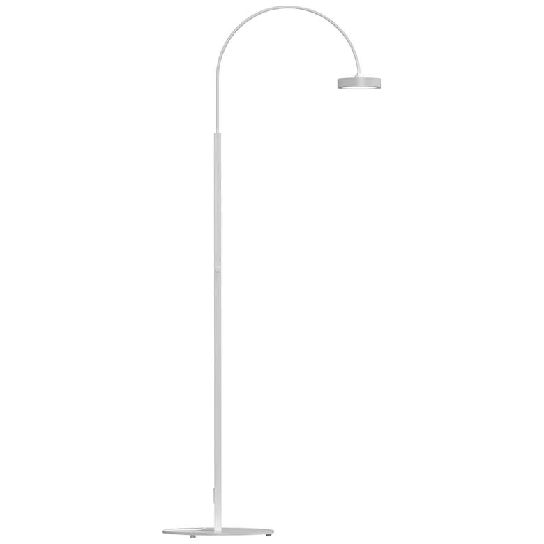 Image 1 Pluck&#8482; Satin White Small Adjustable LED Arc Floor Lamp
