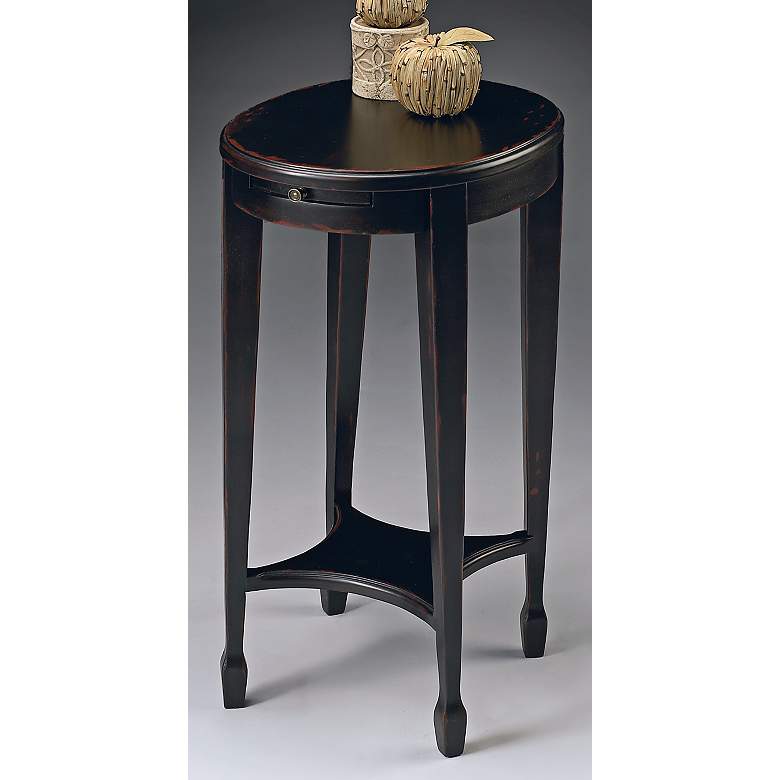 Image 1 Plum Black Round Accent Table