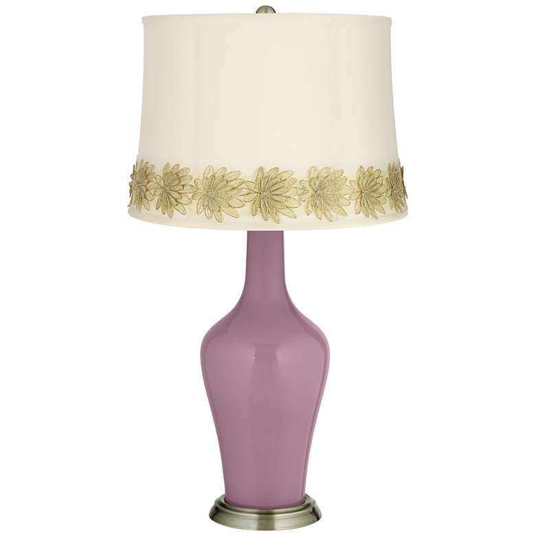 Image 1 Plum Dandy Anya Table Lamp with Flower Applique Trim
