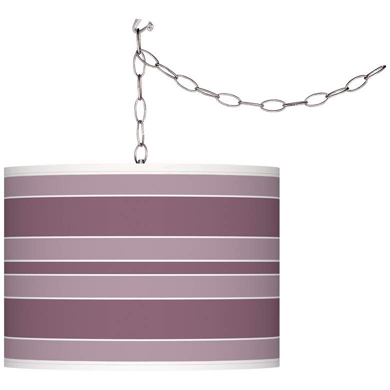 Image 1 Plum Dandy Bold Stripe Giclee Glow Plug-In Swag Pendant