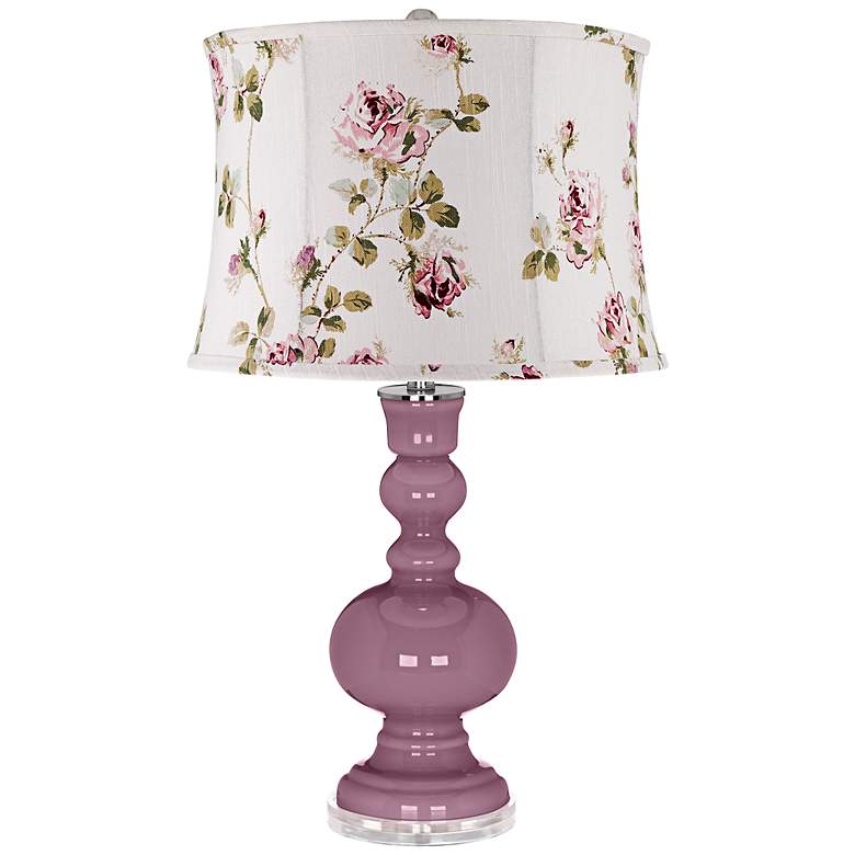 Image 1 Plum Dandy Cottage Rose Shade Apothecary Table Lamp