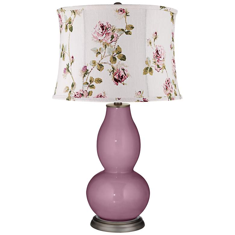 Image 1 Plum Dandy Cottage Rose Shade Double Gourd Table Lamp