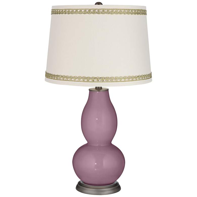 Image 1 Plum Dandy Double Gourd Table Lamp with Rhinestone Lace Trim