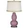 Plum Dandy Double Gourd Table Lamp with Rhinestone Lace Trim