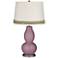 Plum Dandy Double Gourd Table Lamp with Scallop Lace Trim