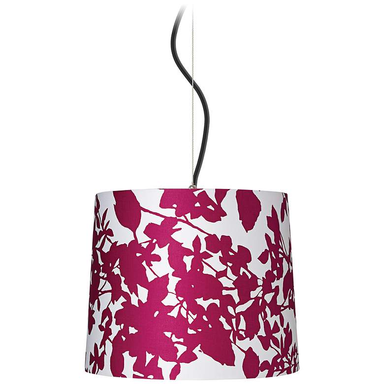 Image 1 Plum Floral Silhouette 13 1/2 inch Wide Shaded Chandelier