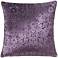 Plum Purple Cut Velvet 20" Square Throw Pillow