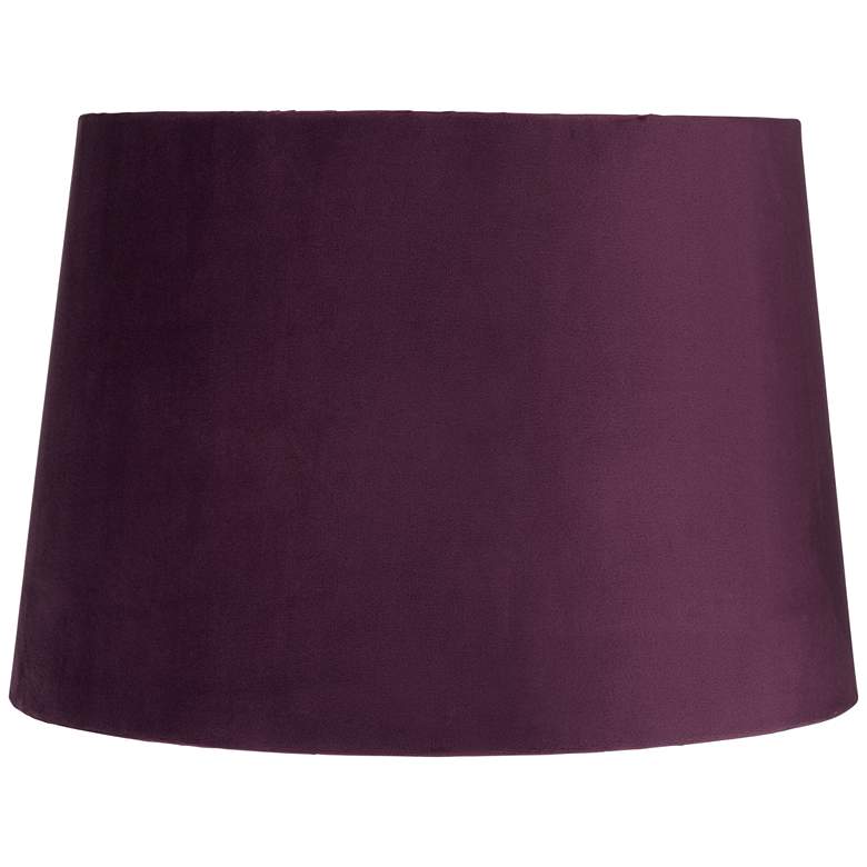 Image 1 Plum Velvet Hardback Drum Lamp Shade 11x13x9 (Spider)