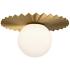 Plume 12" Wide Brushed Gold Globe Ceiling Light