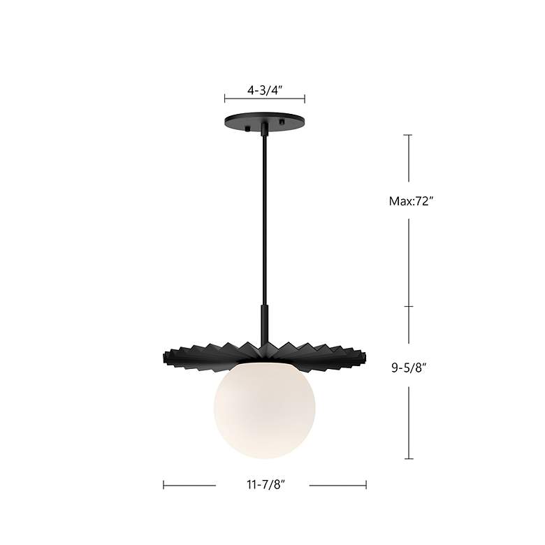 Image 6 Plume 12" Wide Matte Black with Opal Glass Mini Pendant more views