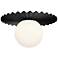 Plume 12"W Matte Black Ceiling Light with Matte White Shade