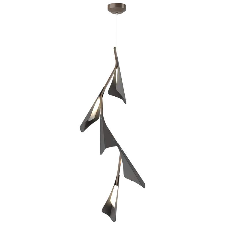 Image 1 Plume 15"W 5-Light Black and Bronze Standard LED Pendant