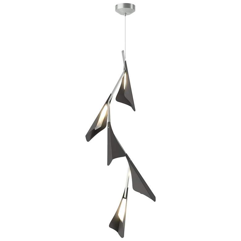 Image 1 Plume 15"W 5-Light Black and Vintage Platinum Standard LED Pendant