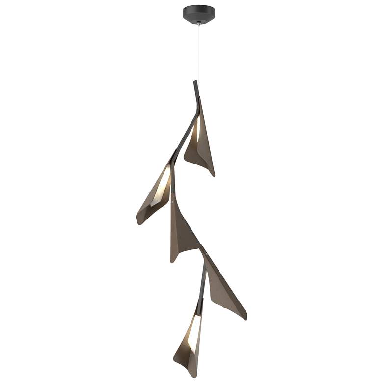 Image 1 Plume 15"W 5-Light Bronze and Black Standard LED Pendant