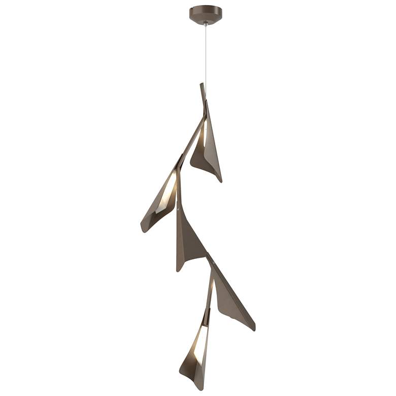 Image 1 Plume 15"W 5-Light Bronze and Bronze Standard LED Pendant