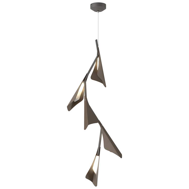 Image 1 Plume 15"W 5-Light Bronze and Iron Standard LED Pendant