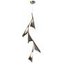 Plume 15"W 5-Light Bronze and Soft Gold Standard LED Pendant