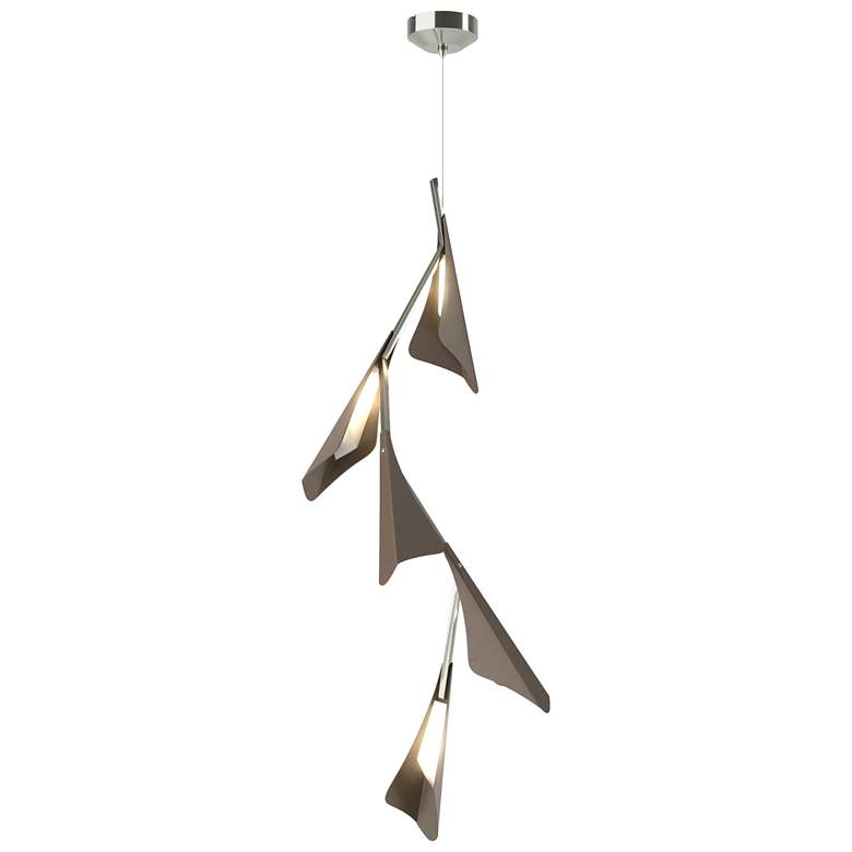 Image 1 Plume 15"W 5-Light Bronze and Sterling Standard LED Pendant
