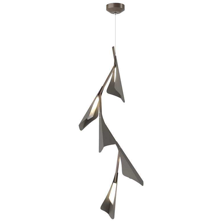 Image 1 Plume 15"W 5-Light Iron and Bronze Standard LED Pendant