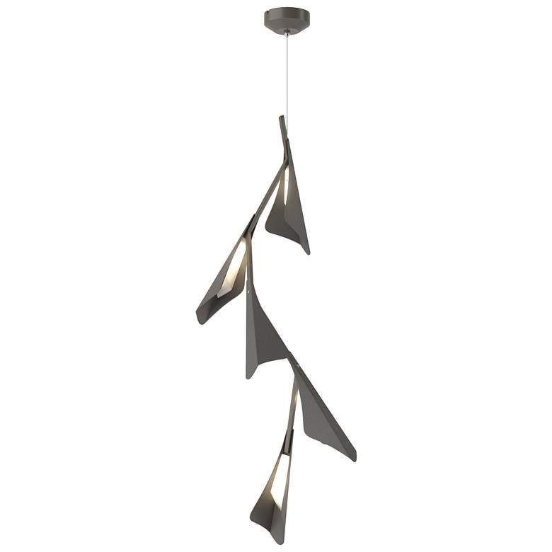 Image 1 Plume 15"W 5-Light Iron and Dark Smoke Standard LED Pendant