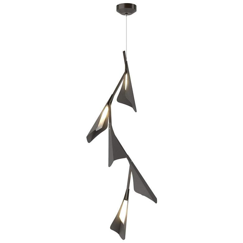 Image 1 Plume 15"W 5-Light Iron and Oil Rubbed Bronze Standard LED Pendant