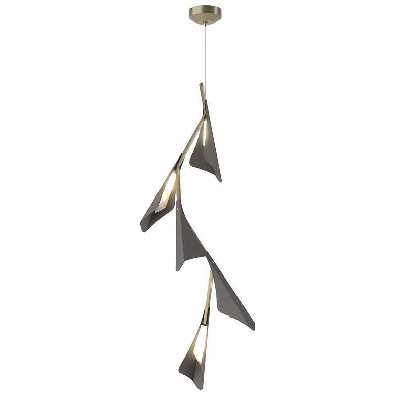 Image 1 Plume 15"W 5-Light Iron and Soft Gold Standard LED Pendant