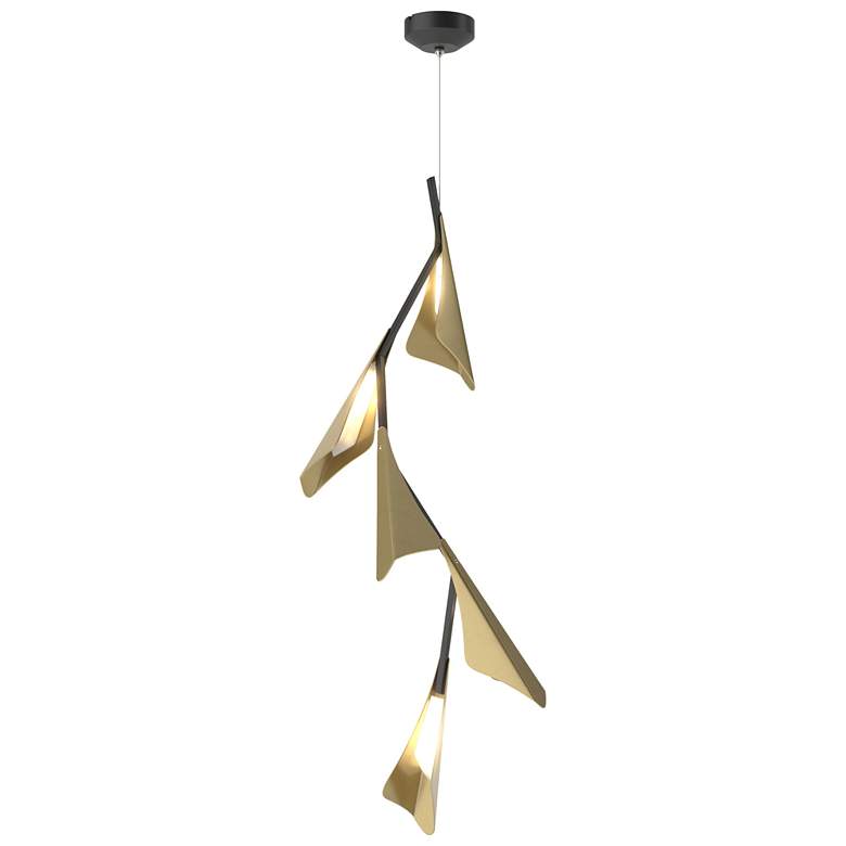 Image 1 Plume 15"W 5-Light Modern Brass and Black Standard LED Pendant