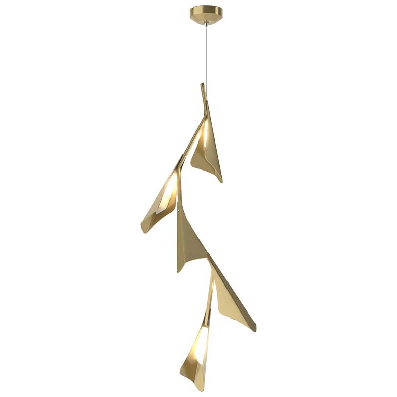 Image 1 Plume 15"W 5-Light Modern Brass and Modern Brass Standard LED Pendant