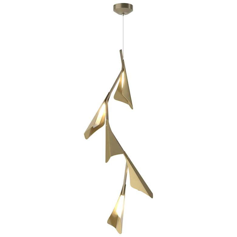 Image 1 Plume 15"W 5-Light Modern Brass and Soft Gold Standard LED Pendant