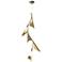 Plume 15"W 5-Light Modern Brass and Soft Gold Standard LED Pendant