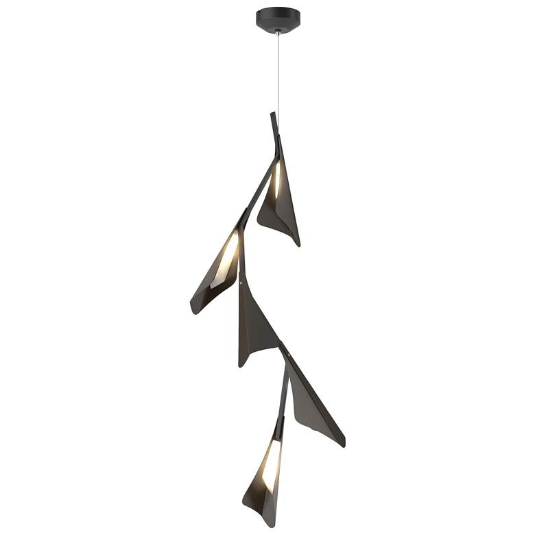 Image 1 Plume 15"W 5-Light Oil Rubbed Bronze and Black Standard LED Pendant