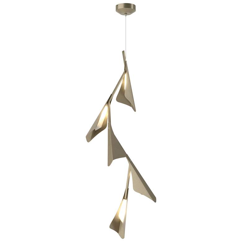 Image 1 Plume 15"W 5-Light Soft Gold and Soft Gold Standard LED Pendant
