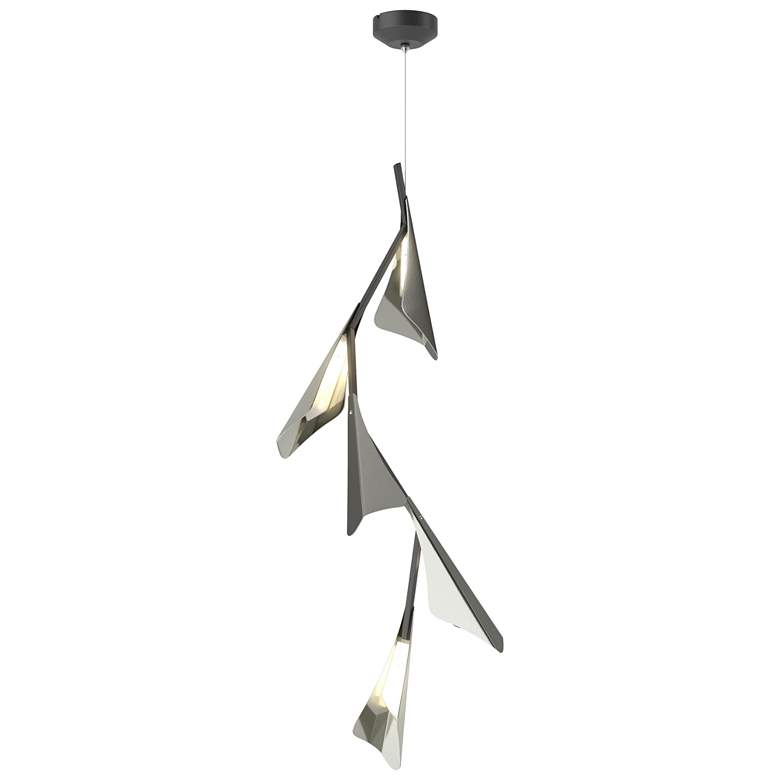 Image 1 Plume 15"W 5-Light Sterling and Black Standard LED Pendant