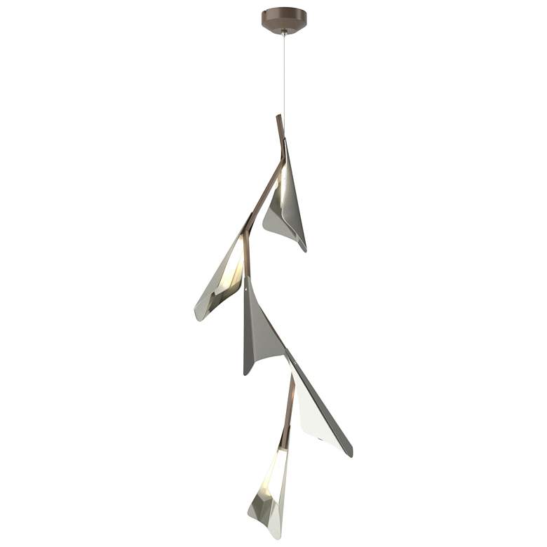 Image 1 Plume 15"W 5-Light Sterling and Bronze Standard LED Pendant
