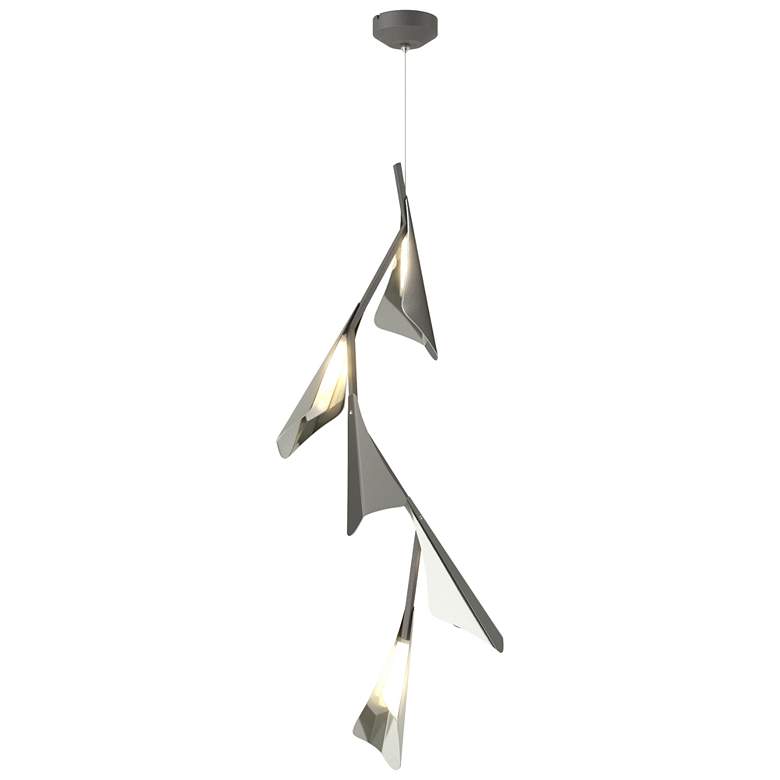 Image 1 Plume 15"W 5-Light Sterling and Iron Standard LED Pendant