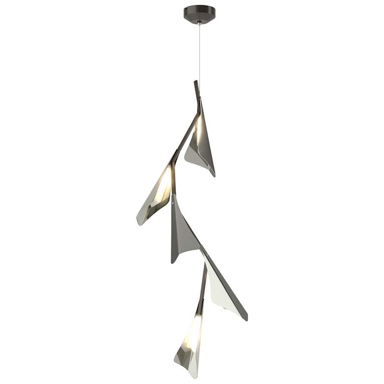 Image 1 Plume 15"W 5-Light Sterling and Oil Rubbed Bronze Standard LED Pendant
