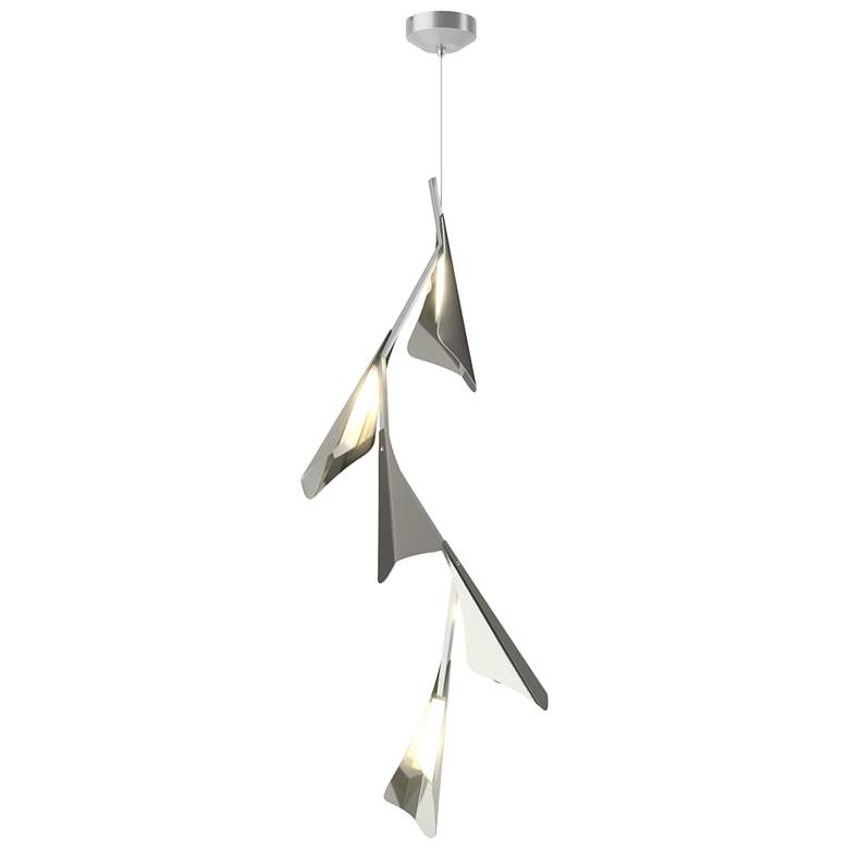 Image 1 Plume 15"W 5-Light Sterling and Vintage Platinum Standard LED Pendant