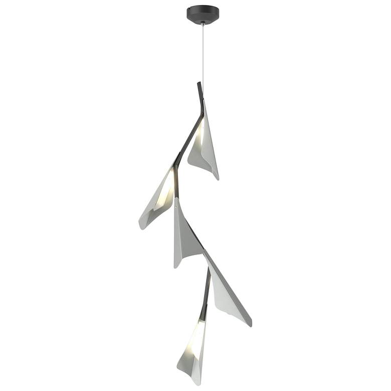 Image 1 Plume 15"W 5-Light Vintage Platinum and Black Standard LED Pendant