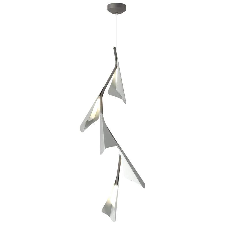 Image 1 Plume 15"W 5-Light Vintage Platinum and Iron Standard LED Pendant