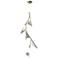 Plume 15"W 5-Light Vintage Platinum and Soft Gold Standard LED Pendant
