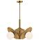 Plume 22" Wide Brushed Gold 3-Light Chandelier