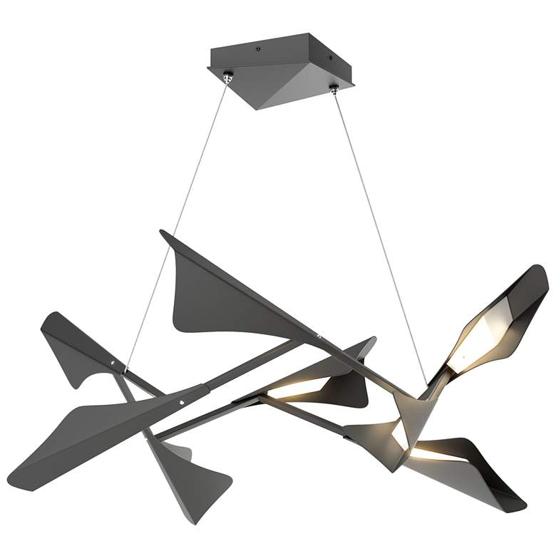 Image 1 Plume 37.6"W 8-Light Black and Black Standard LED Pendant