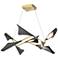 Plume 37.6"W 8-Light Black and Modern Brass Standard LED Pendant