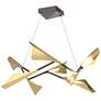 Plume 37.6"W 8-Light Brass and Oil Rubbed Bronze Standard LED Pendant