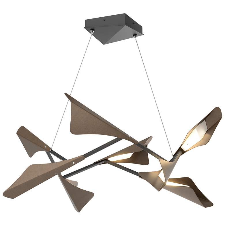 Image 1 Plume 37.6"W 8-Light Bronze and Black Standard LED Pendant