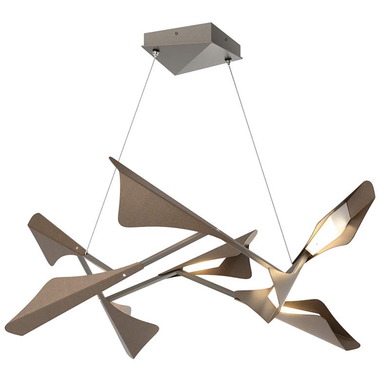Image 1 Plume 37.6"W 8-Light Bronze and Dark Smoke Standard LED Pendant