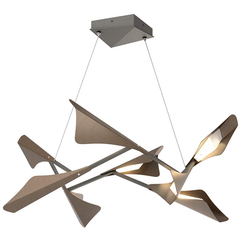 Image 1 Plume 37.6"W 8-Light Bronze and Iron Standard LED Pendant