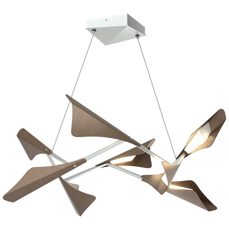 Image 1 Plume 37.6"W 8-Light Bronze and Vintage Platinum Standard LED Pendant