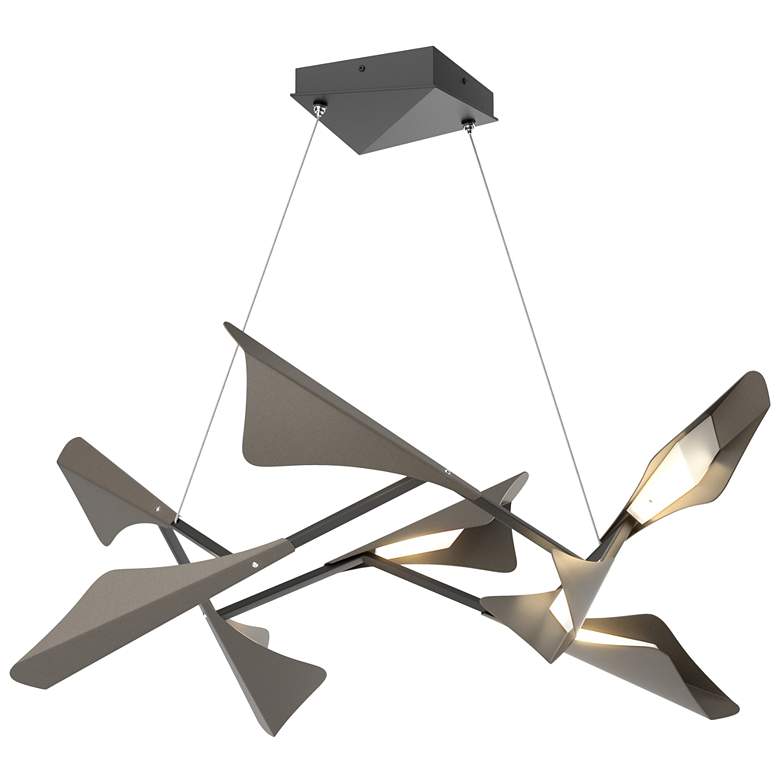Image 1 Plume 37.6"W 8-Light Dark Smoke and Black Standard LED Pendant